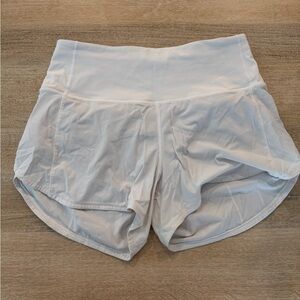 White Lululemon Speed Up Shorts